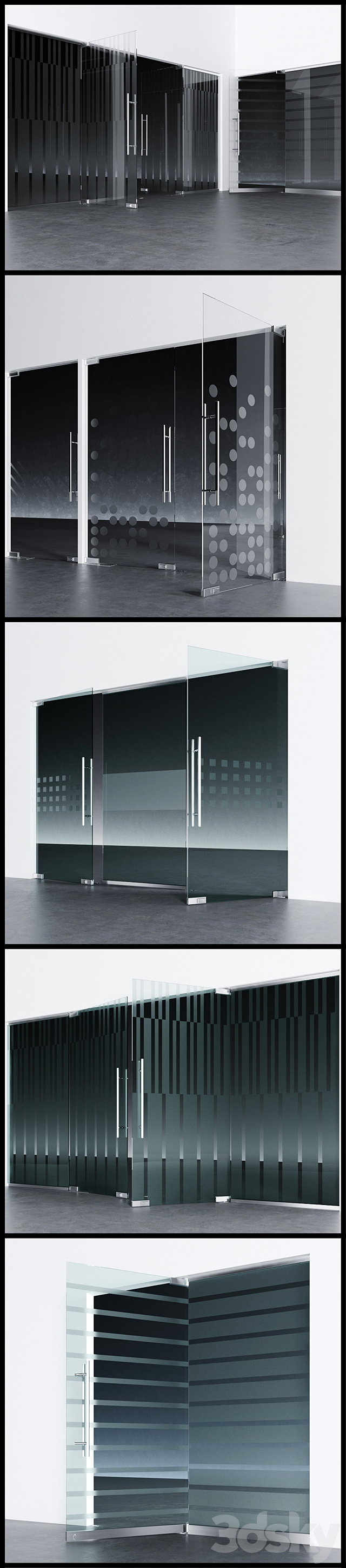 Swinging pendulum glass doors for office and home 2 _ corona – vray 3DSMax File - thumbnail 2