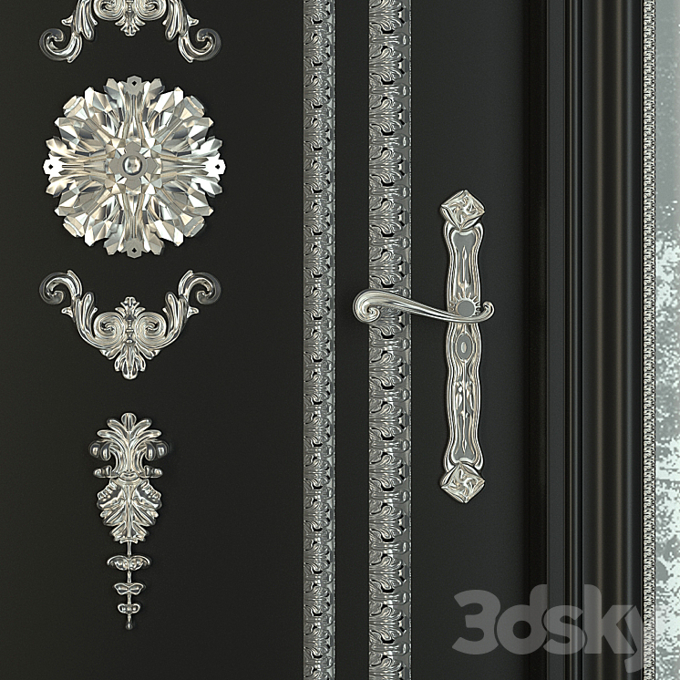 The door FLAVIA FL03DP Nero 3DS Max - thumbnail 2