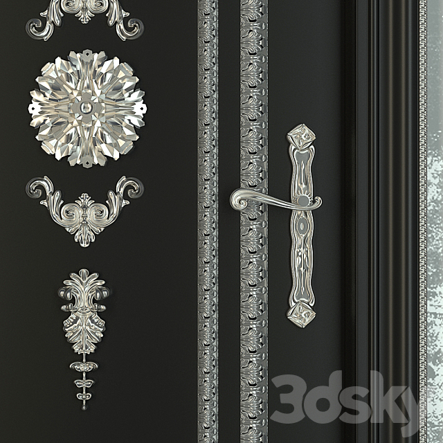 The door FLAVIA FL03DP Nero 3DSMax File - thumbnail 2