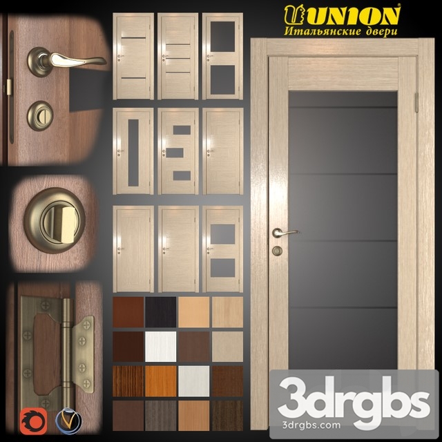 Union Doors 10 Pcs 16 Colors Infinity Collection 3dsmax Download - thumbnail 1