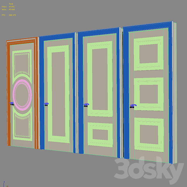 Union doors Valencia 3DS Max Model - thumbnail 2