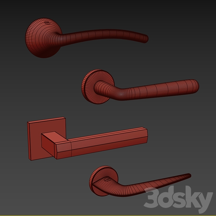 Valli & Valli door handles 3DS Max - thumbnail 2