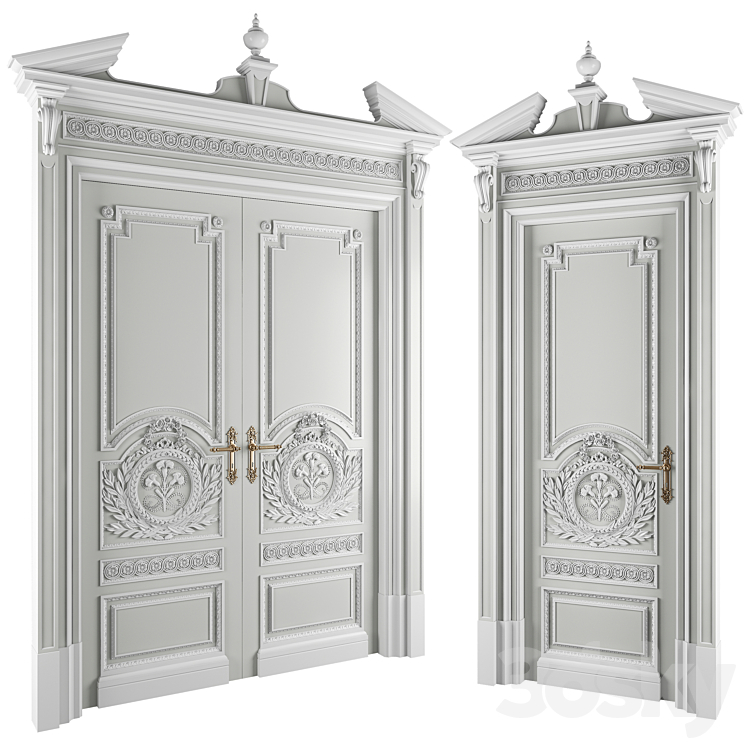 versailles door set 3DS Max Model - thumbnail 1