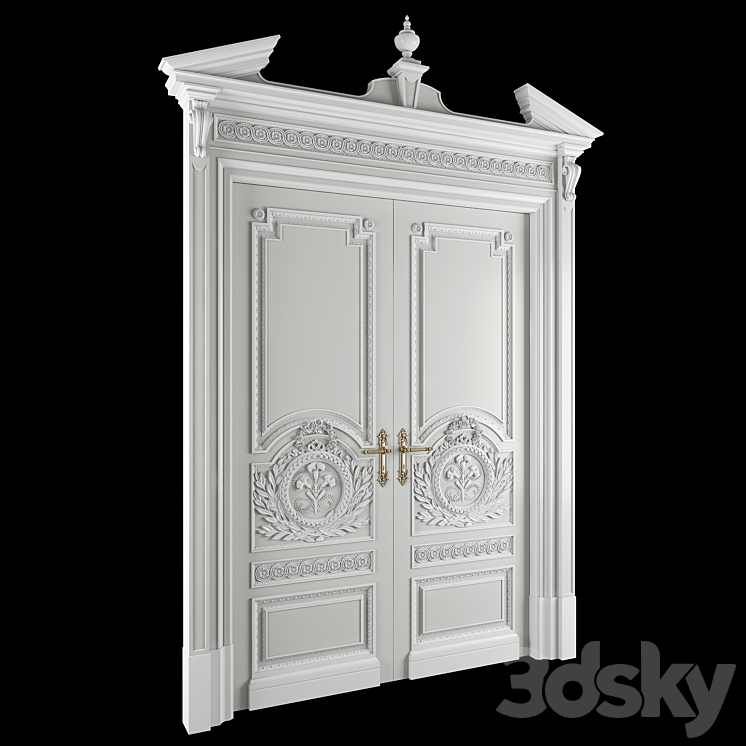 versailles door set 3DS Max Model - thumbnail 2