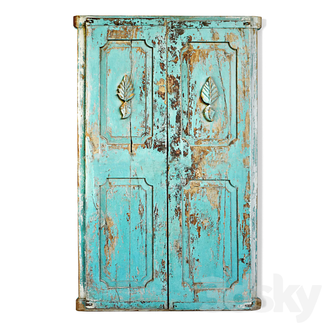 Vintage Blue Shutter Door 3ds Max - thumbnail 1