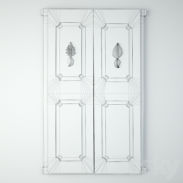 Vintage Blue Shutter Door 3ds Max - thumbnail 3