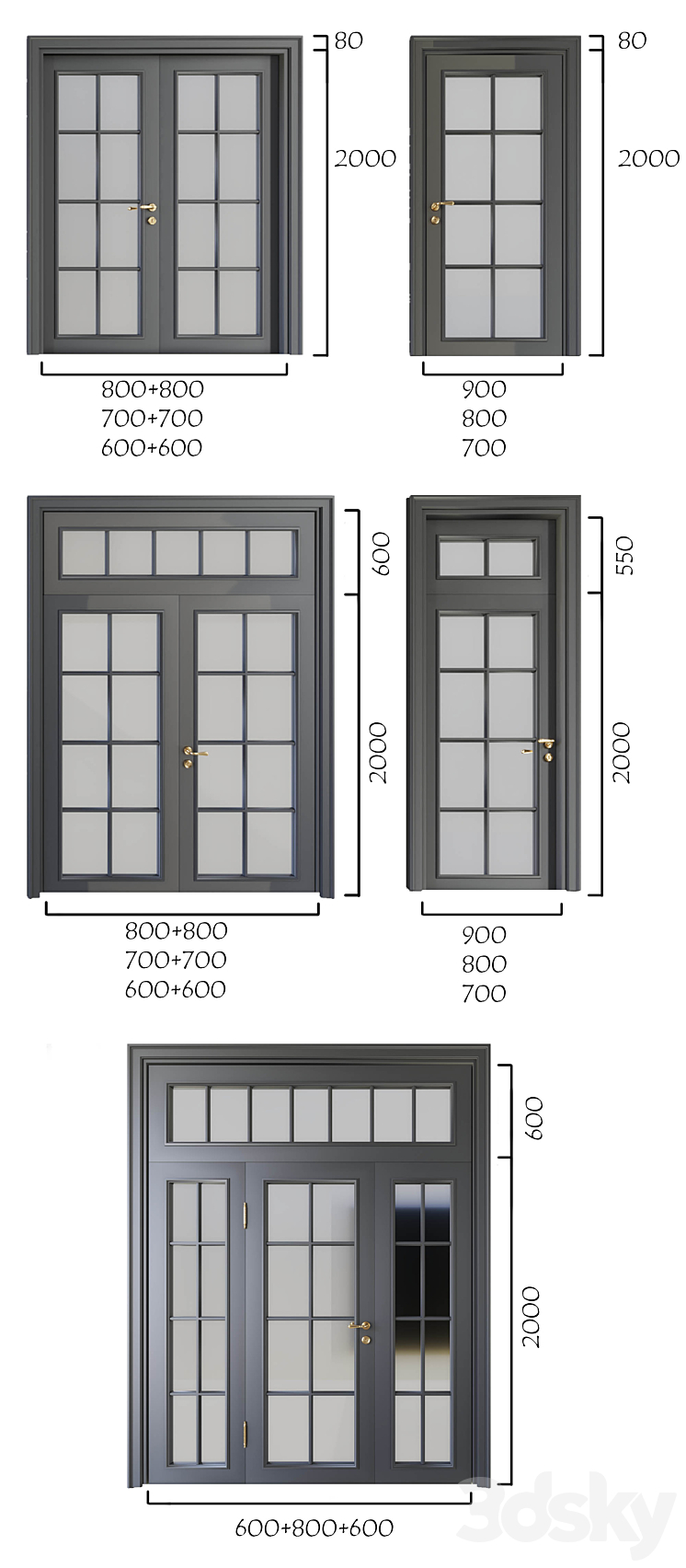 Volhovec_Doors_collection_Paris_set 4 3DS Max - thumbnail 2