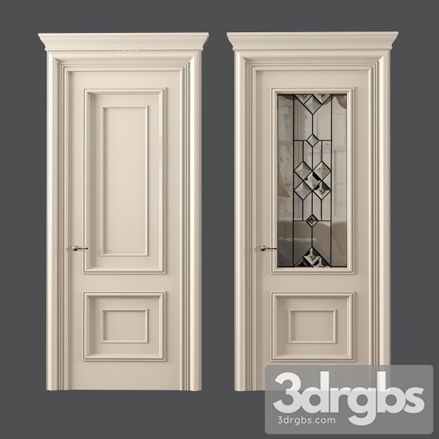 White Classic Door 2 3dsmax Download - thumbnail 1