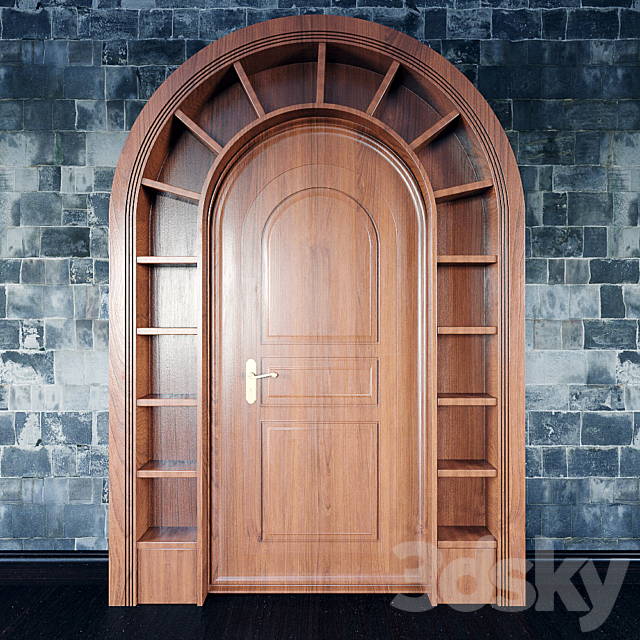 Wooden arched doorway 3DSMax File - thumbnail 1