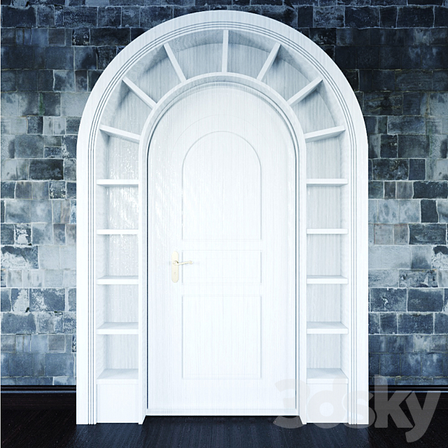 Wooden arched doorway 3DSMax File - thumbnail 2