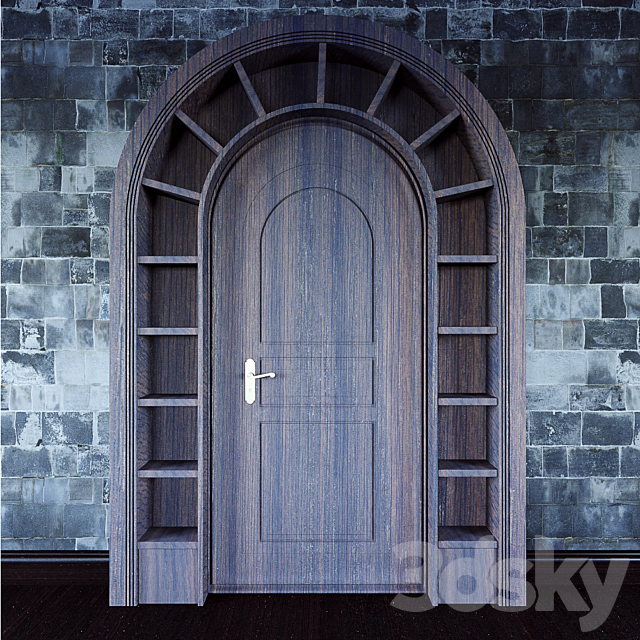 Wooden arched doorway 3DSMax File - thumbnail 3