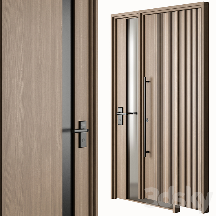 Wooden Door – Set 48 3DS Max Model - thumbnail 2