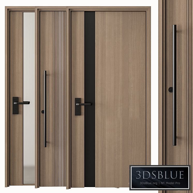 Wooden Door – Set 48 3DS Max - thumbnail 3