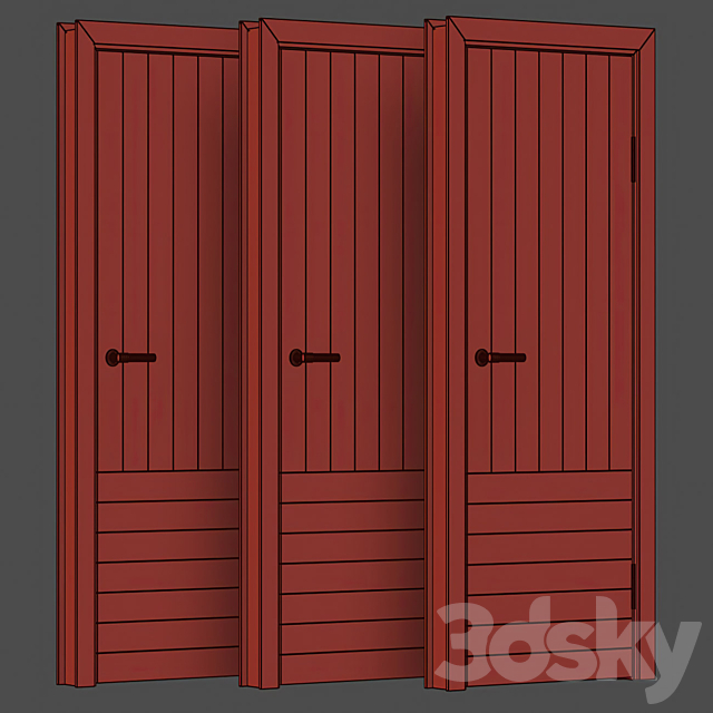 Wooden Door Set V13 _ Interior and Exterior door set 3DS Max Model - thumbnail 4