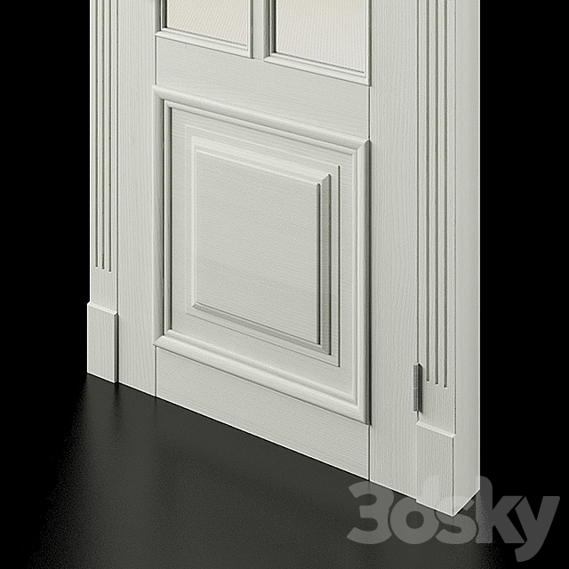 Wooden door with mirror. 3DSMax File - thumbnail 3