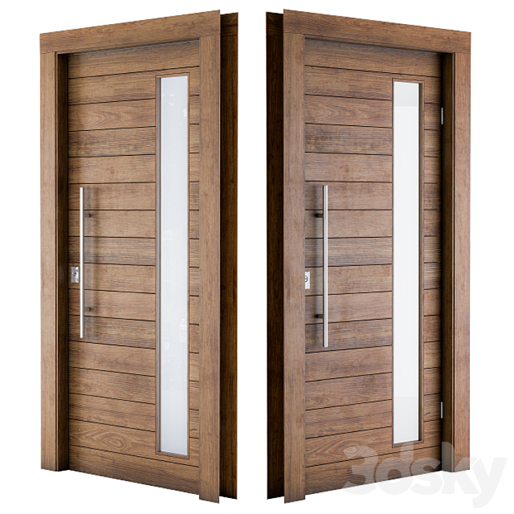 Wooden Front Door 3DS Max - thumbnail 2