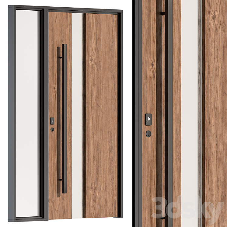 Wooden Front Door – Set 61 3DS Max Model - thumbnail 3