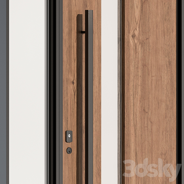 Wooden Front Door – Set 61 3DS Max - thumbnail 2