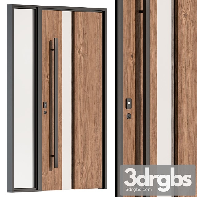 Wooden Front Door Set 61 3dsmax Download - thumbnail 1
