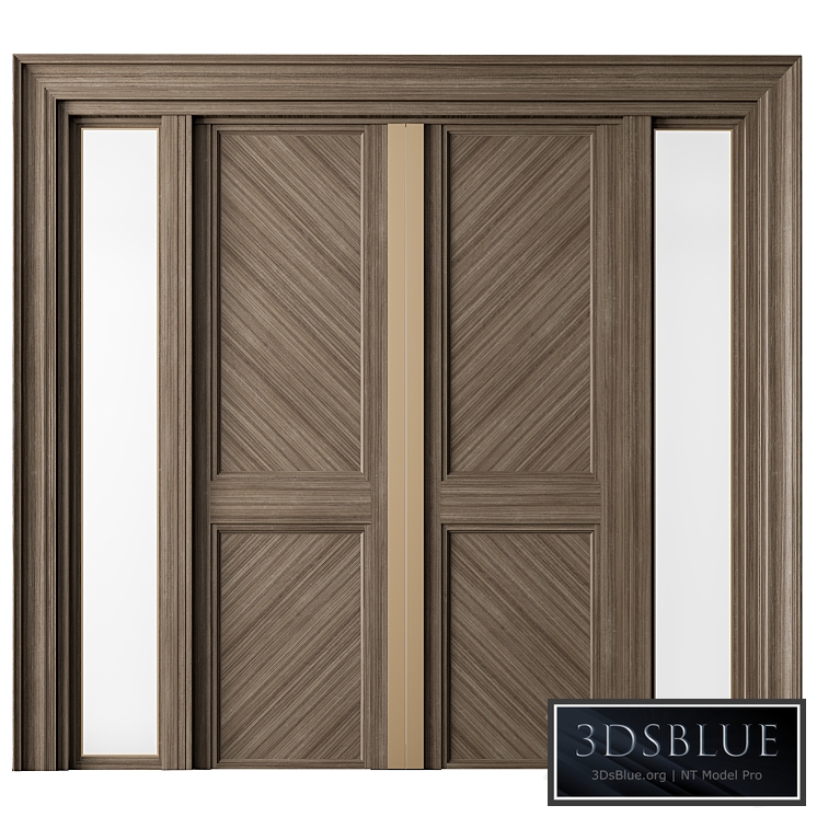 Wooden Front Door – Set 65 3DS Max - thumbnail 3