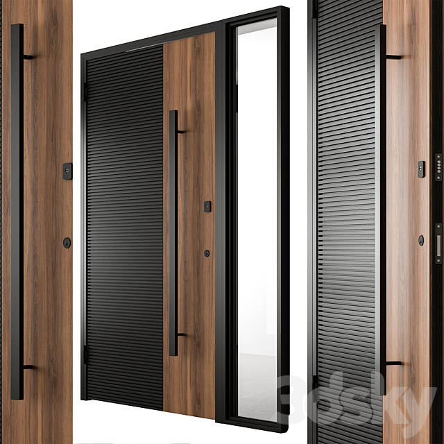 Wooden Front Door – Set 93 3DS Max Model - thumbnail 3