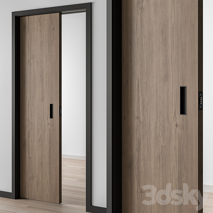 Wooden Pocket Door – Set 50 3DS Max Model - thumbnail 1