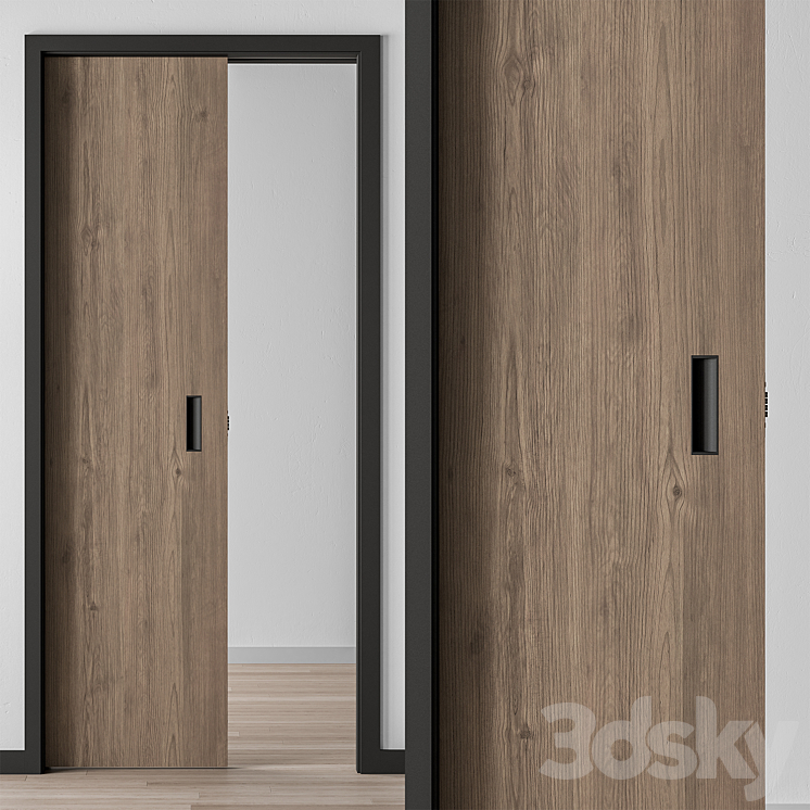 Wooden Pocket Door – Set 50 3DS Max Model - thumbnail 2