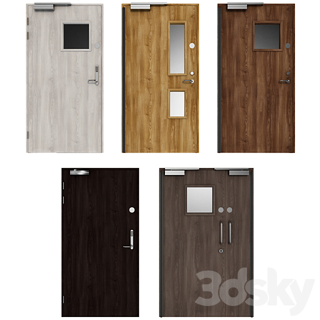 Wooden swing fire doors 3DSMax File - thumbnail 1