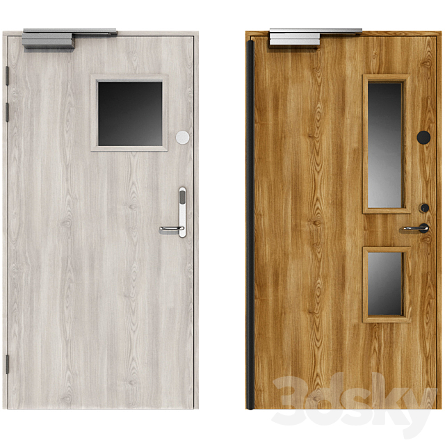 Wooden swing fire doors 3DSMax File - thumbnail 3