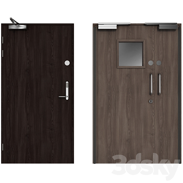 Wooden swing fire doors 3DSMax File - thumbnail 4