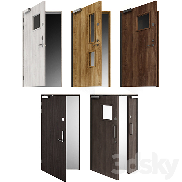 Wooden swing fire doors 3DSMax File - thumbnail 5