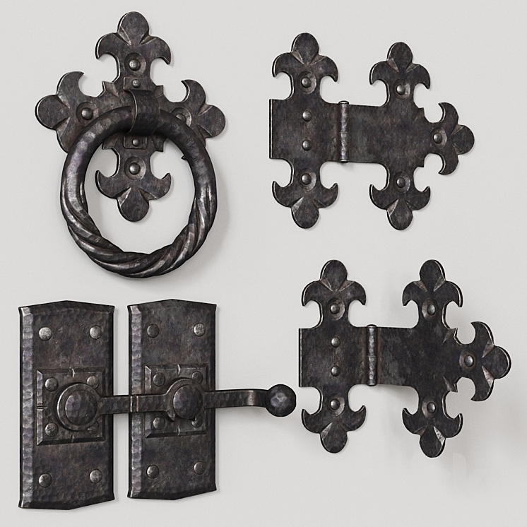 Wrought iron door elements 3DS Max - thumbnail 1