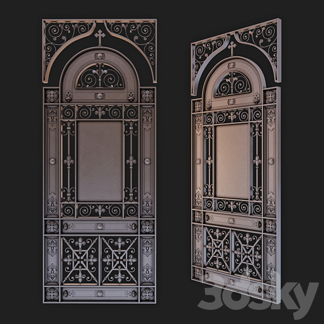 Wrought iron gate 1 3ds Max - thumbnail 1