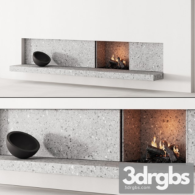 158 fireplace decorative wall kit 04 minimal terrazzo chimney 00 - thumbnail 1