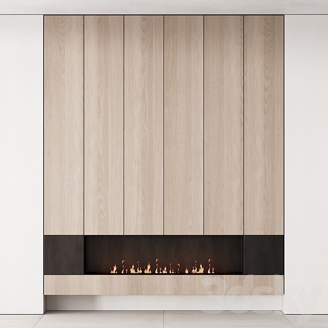 160 fireplace decorative wall kit 06 minimal wood metal 00 3DSMax File - thumbnail 2