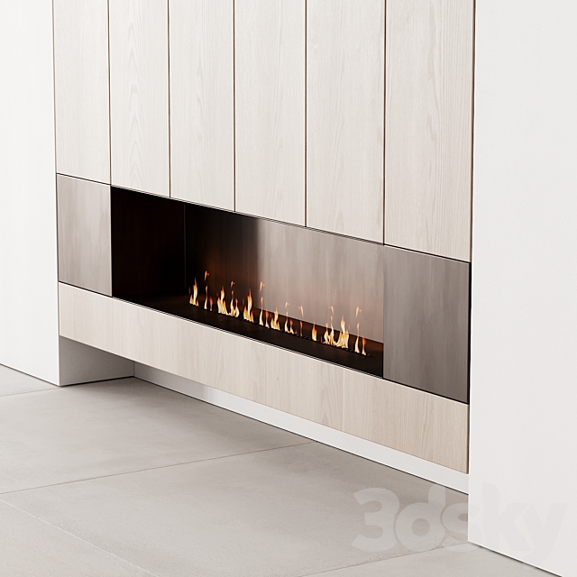 160 fireplace decorative wall kit 06 minimal wood metal 00 3DSMax File - thumbnail 3