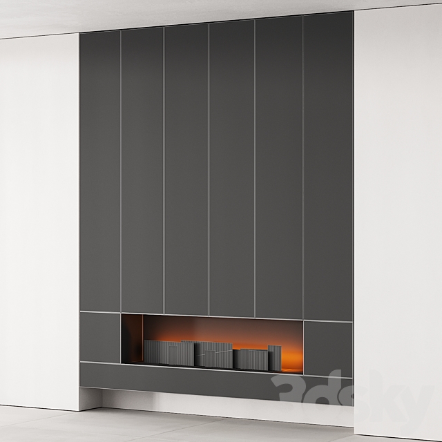 160 fireplace decorative wall kit 06 minimal wood metal 00 3DSMax File - thumbnail 5