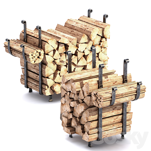 ACCESSORIES ENCLUME HEARTH LOG RACK 3DS Max Model - thumbnail 2