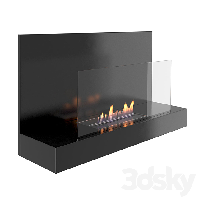 Animated fireplace Clement Nero _ Bianco 3DSMax File - thumbnail 1