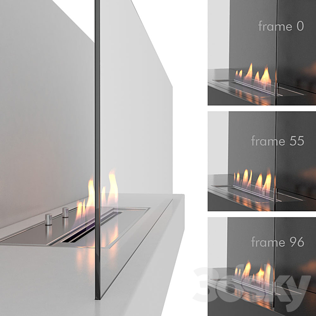 Animated fireplace Clement Nero _ Bianco 3DSMax File - thumbnail 4