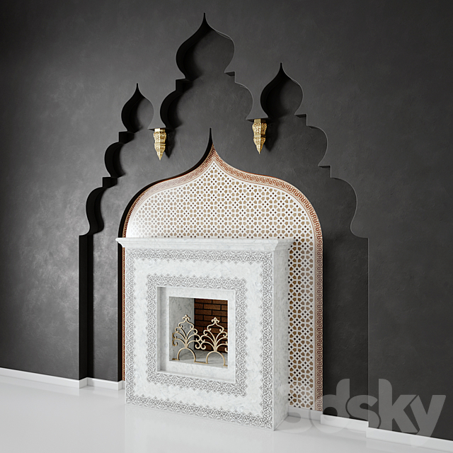 Arabic Fireplace 3D model 3DS Max Model - thumbnail 2