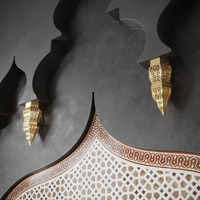 Arabic Fireplace 3D model 3DS Max Model - thumbnail 3