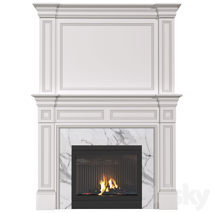 Art Deco style fireplace. Fireplace modern.Сlassic fireplace 3DS Max Model - thumbnail 1