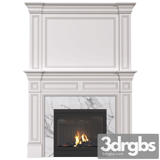 Art Deco Style Fireplace Fireplace Modern Сlassic Fireplace 3dsmax Download - thumbnail 1