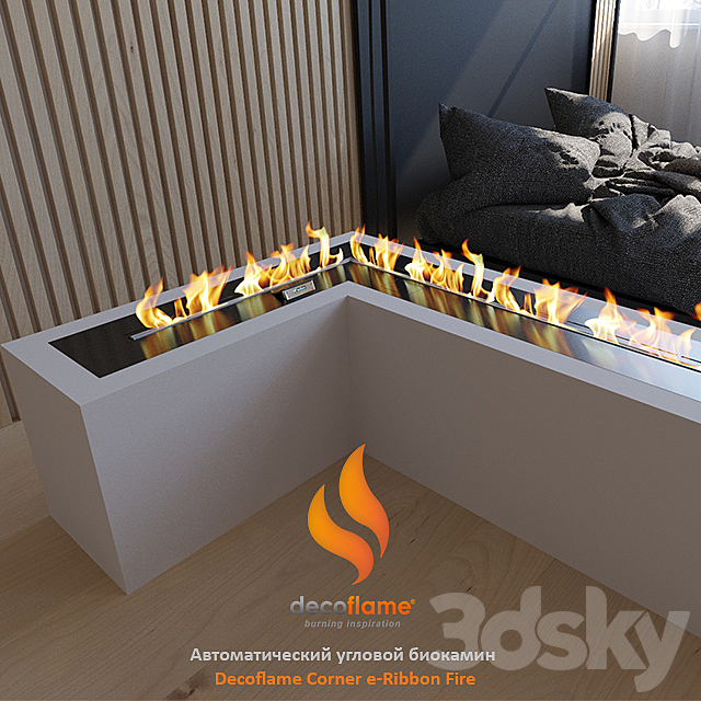 Automatic corner Bio Fireplace Decoflame Corner e-Ribbon Fire 3DSMax File - thumbnail 1