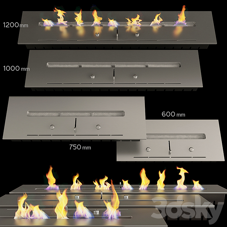 Bio-fireplace 3DS Max - thumbnail 1