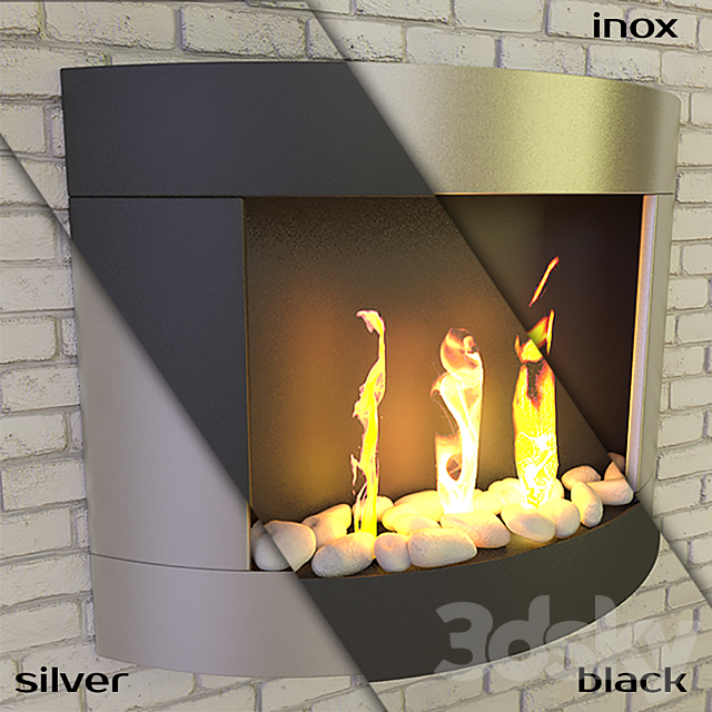 Bio-fireplace Stockholm (Black. Silver. Inox) 3DSMax File - thumbnail 1