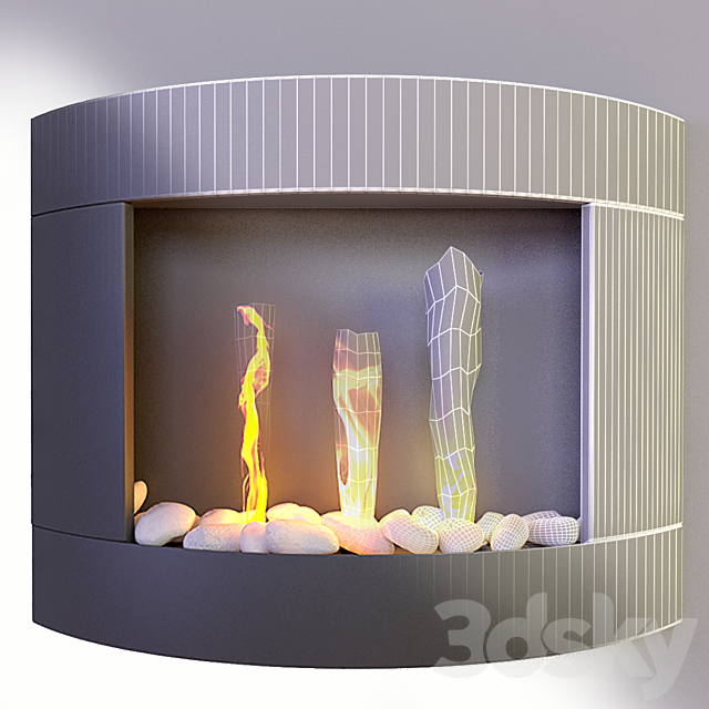 Bio-fireplace Stockholm (Black. Silver. Inox) 3DSMax File - thumbnail 3