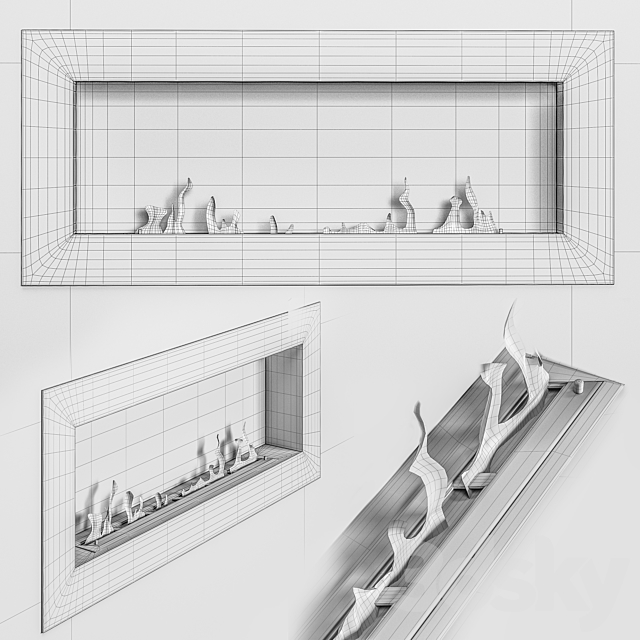 Bio fireplace Zefire 3DS Max Model - thumbnail 2