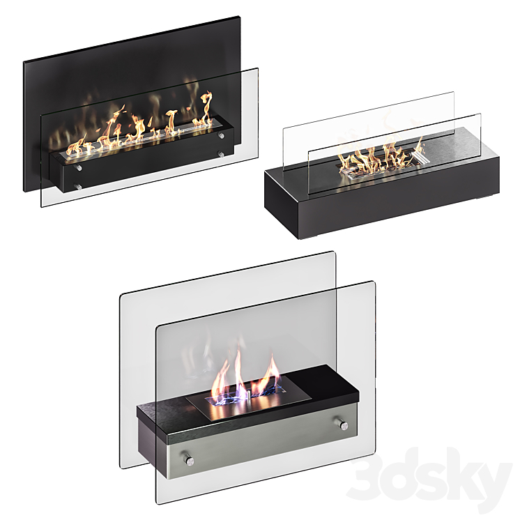 Bio fireplaces 3DS Max Model - thumbnail 1